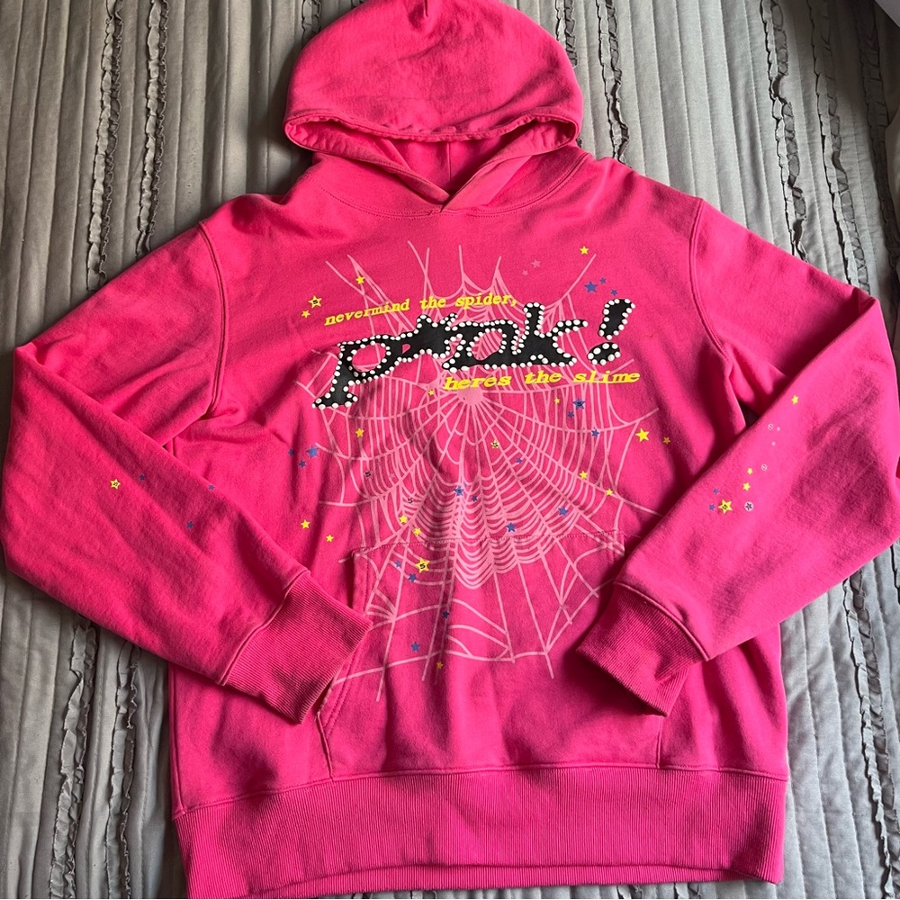 Spider Worldwide Men's Pink Hoodie